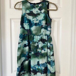 Mossimo Sleeveless Fit & Flare Dress – Size 2 – Abstract Watercolor Print